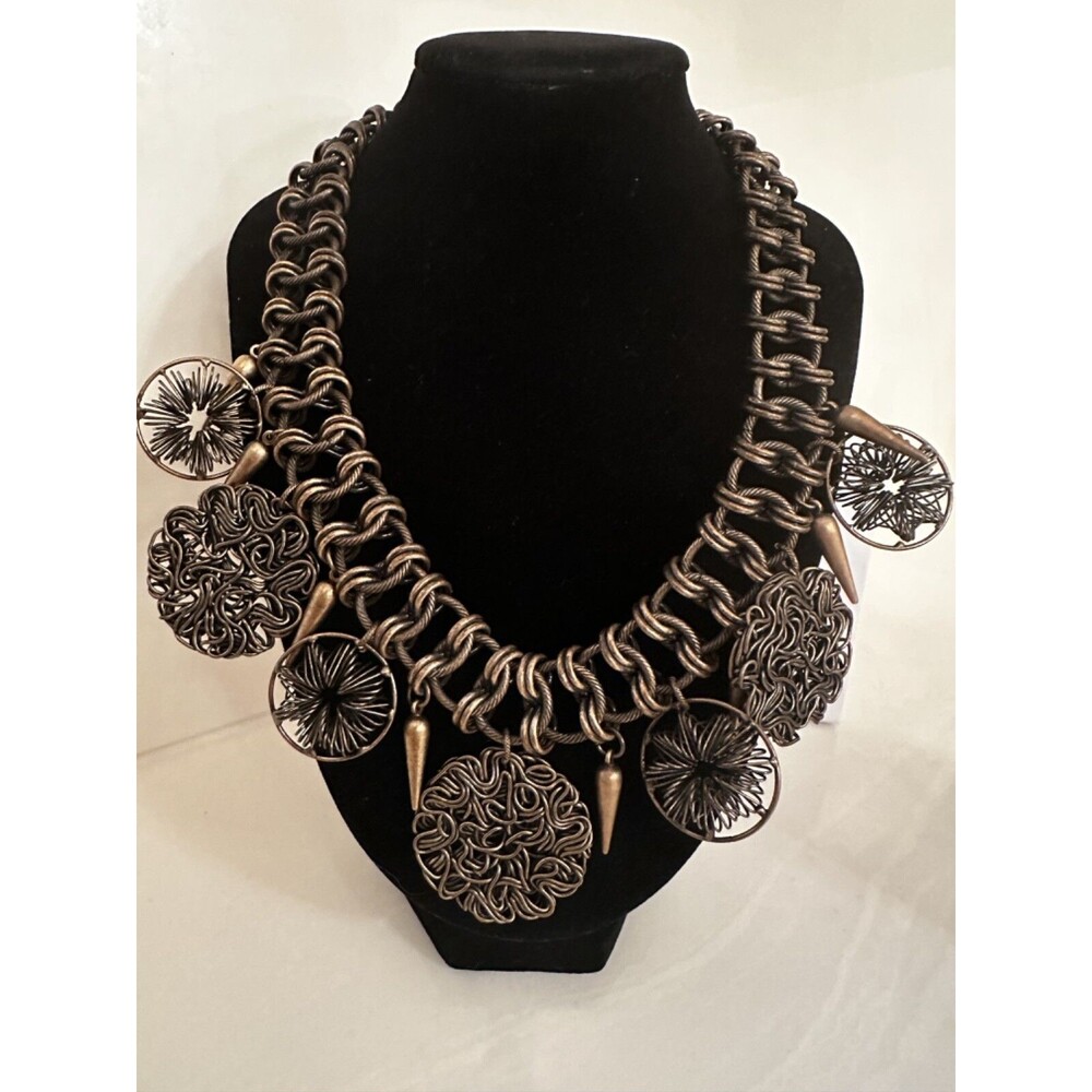 Vintage Art Deco Designer Statement Necklace 17 inches